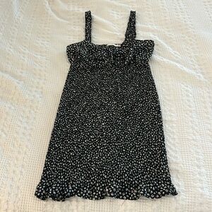 Black with flowers scrunched dress